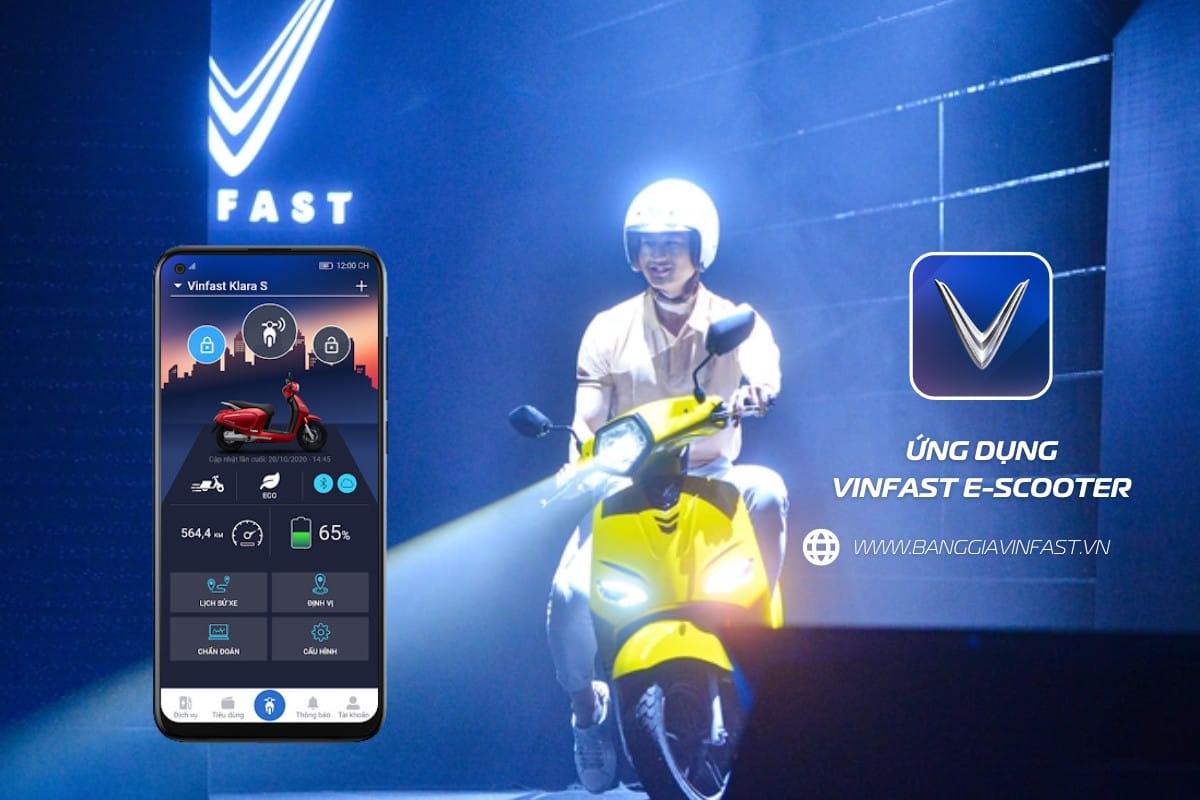 Giao diện ứng dụng VinFast E-Scooter hỗ trợ tìm trạm sạc nhanh chóng