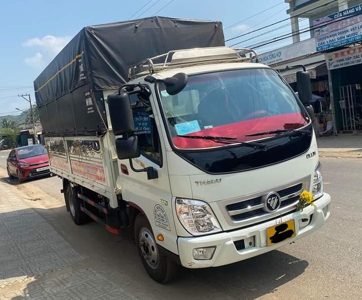 Góc chụp xe tải Thaco Ollin 3 5 tấn cũ đời 2021 thùng mui bạt