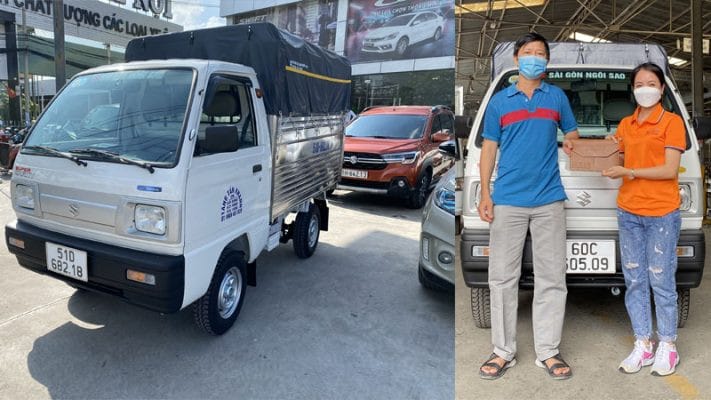 Góc nhìn chi tiết về cabin và động cơ xe tải 500 kg Suzuki Carry Truck