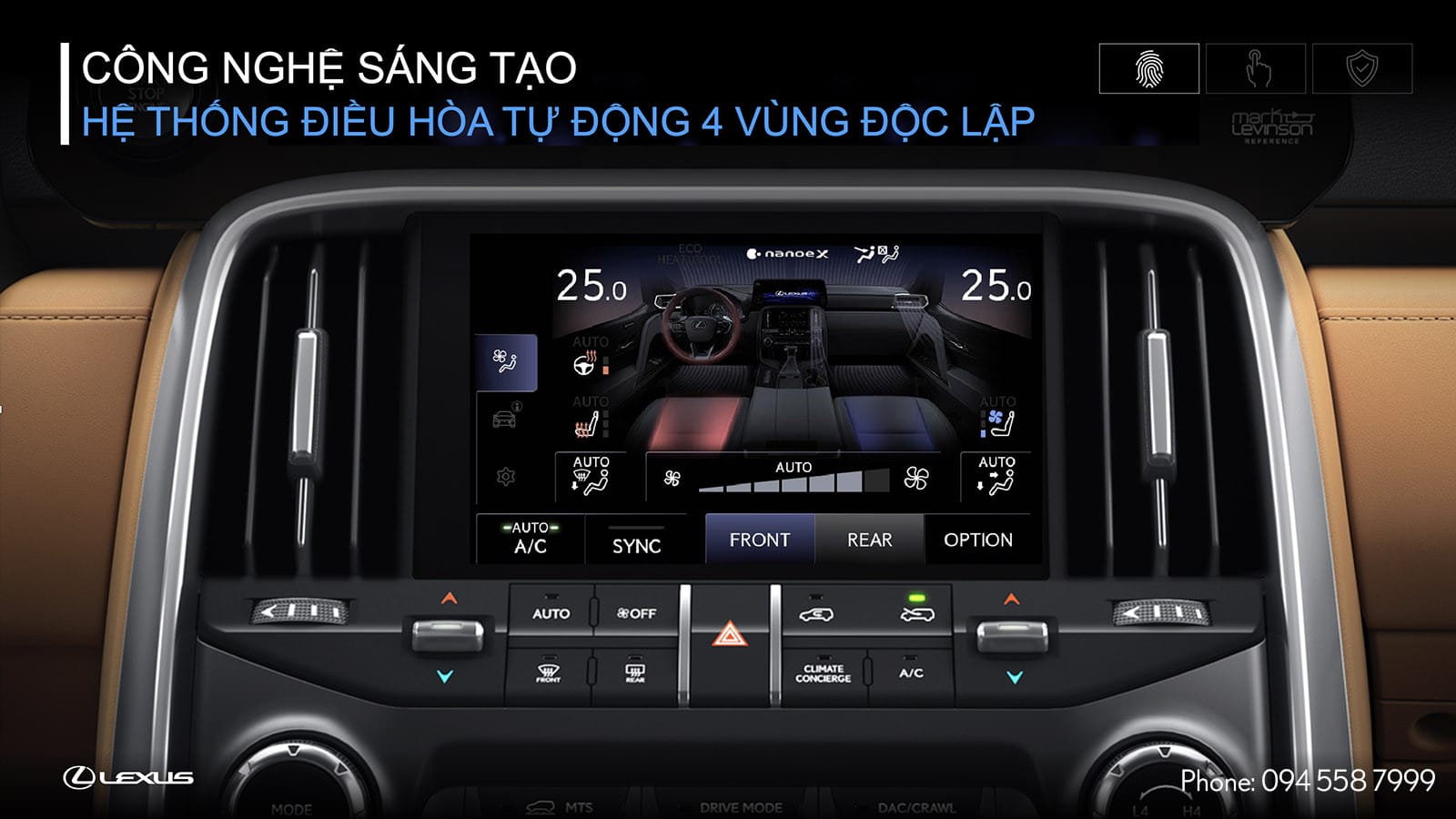 Hệ thống điều hoà 4 vùng độc lập trên xe Lexus LX 600
