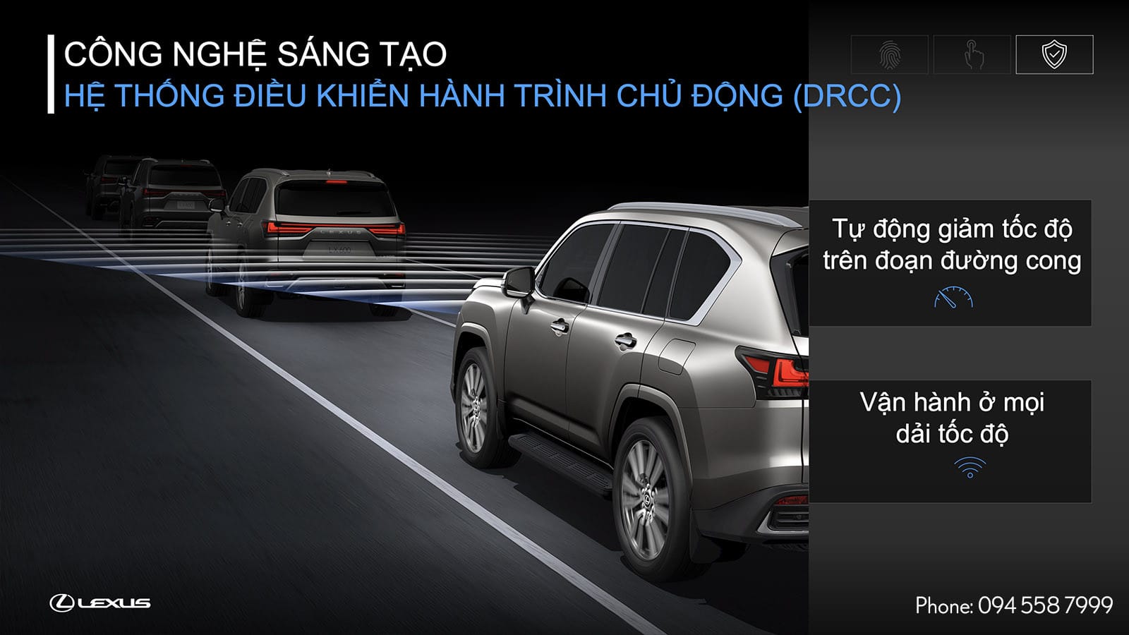 Hệ thống điều khiển hành trình chủ động được trang bị trên xe LX600