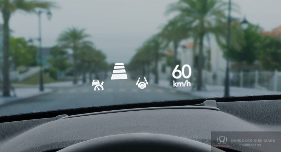 Hệ thống HUD hiển thị trên kính lái của Honda CRV 7 chỗ