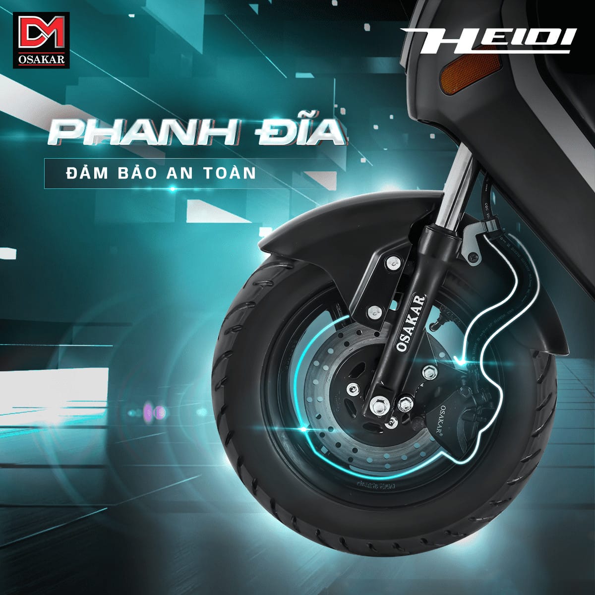 Hệ thống phanh đĩa an toàn trên xe đạp điện thấp