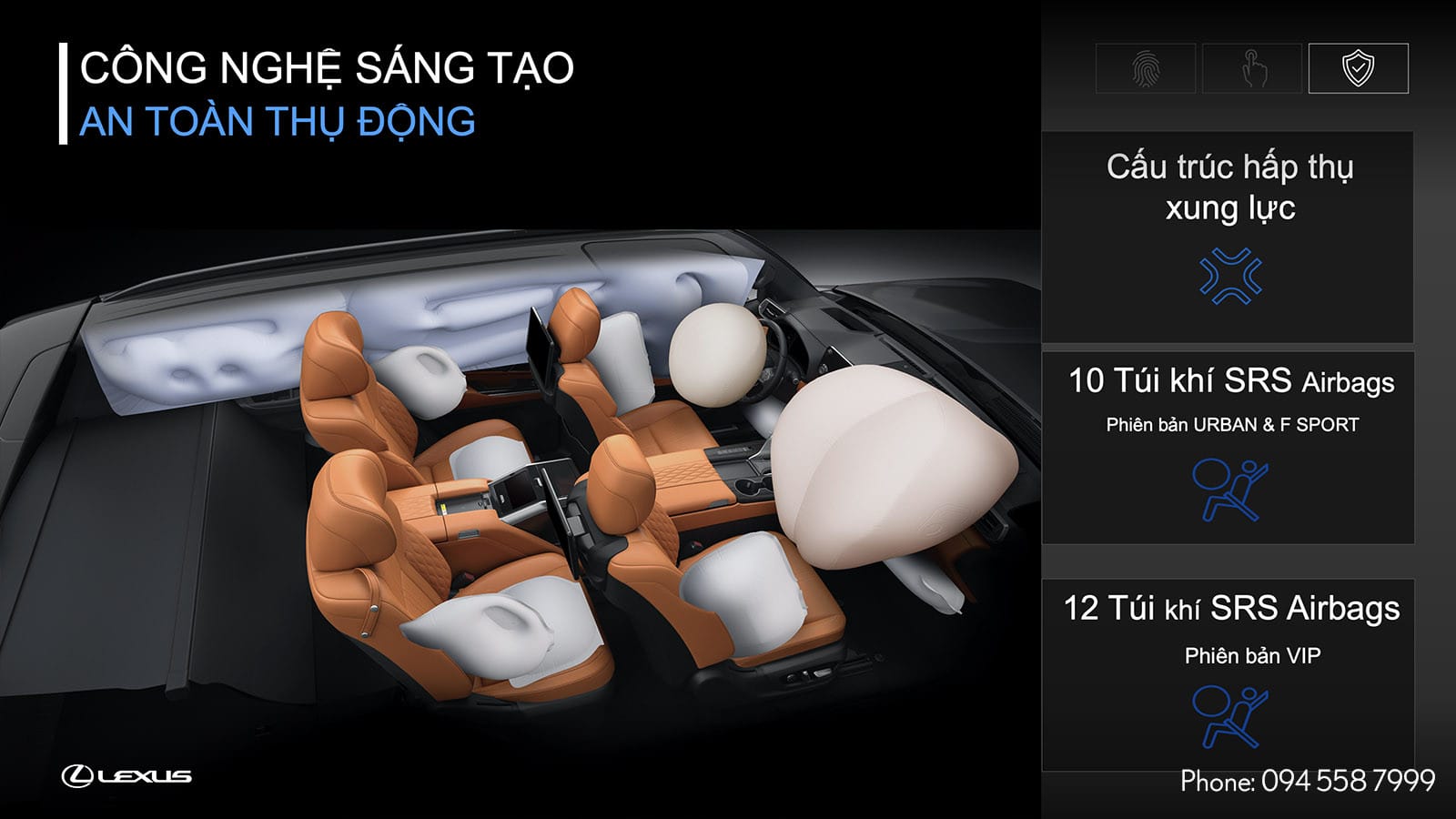 Hệ thống túi khí trên xe Lexus LX 600