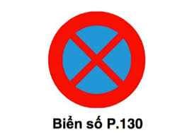 Hình ảnh biển báo P.130 cấm dừng xe và đỗ xe, một loại bảng cấm đậu xe quan trọng
