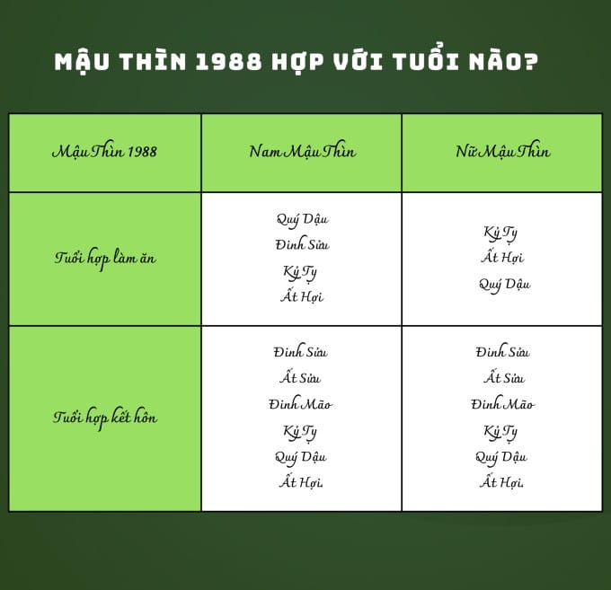 Hình ảnh cặp đôi hạnh phúc thể hiện sự hòa hợp trong tình duyên của người sinh năm 1988