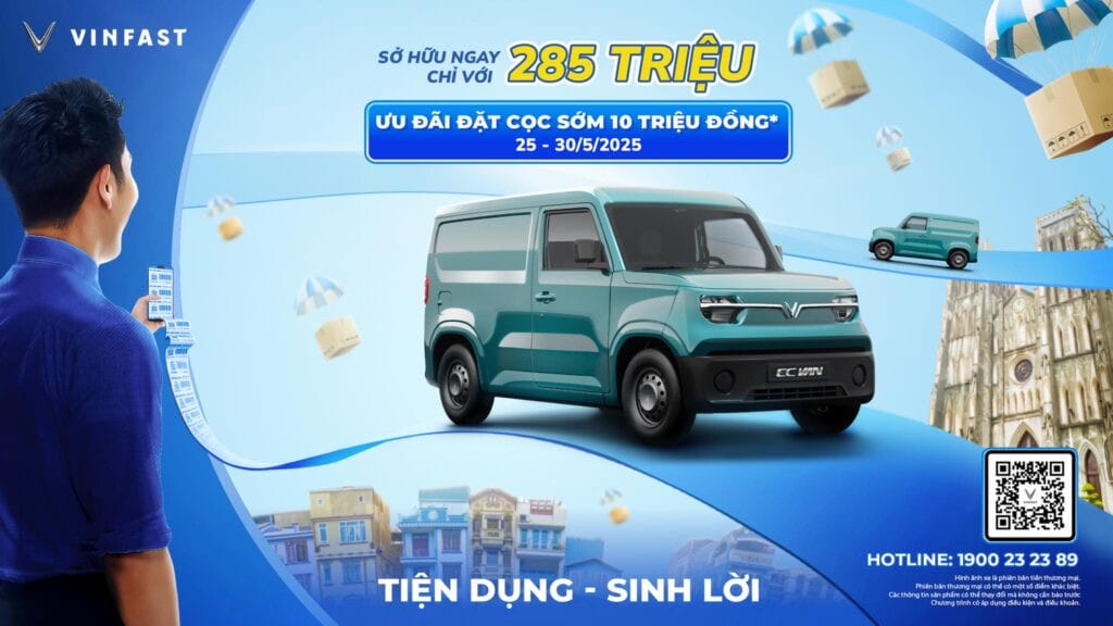Hình ảnh chi tiết xe tải điện VinFast EC Van với thiết kế hiện đại