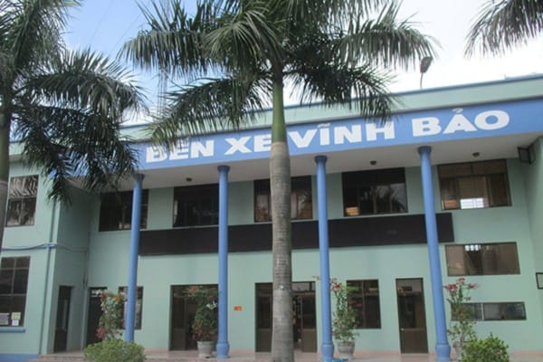 Hình ảnh cổng vào và khu vực đón trả khách tại bến xe Vĩnh Bảo Hải Phòng