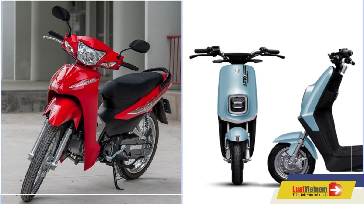 Hình ảnh minh họa cách phân biệt xe mô tô và xe gắn máy dựa trên đặc điểm bên ngoài và quy định