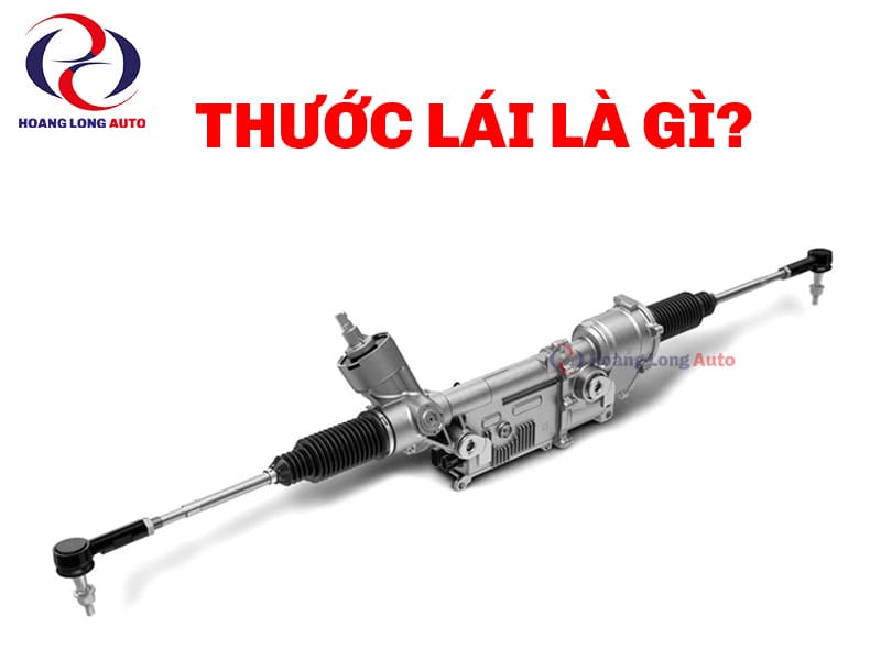 Hình ảnh một bộ thước lái ô tô được tháo rời để minh họa cấu tạo thước lái và các chi tiết liên quan