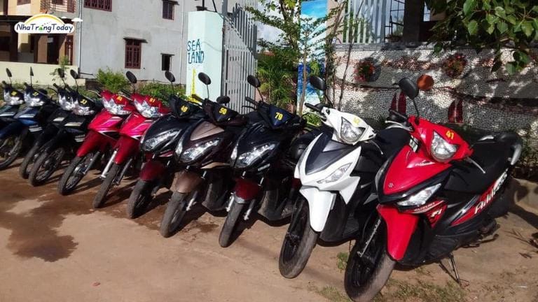 Hình ảnh một chiếc xe máy Yamaha đang chờ khách thuê tại Đức Thanh Nghĩa Lộ Yên Bái