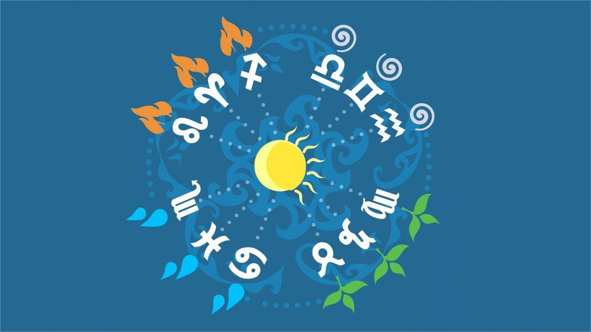 Hình ảnh người sinh tháng 10 với các biểu tượng cung hoàng đạo và sao