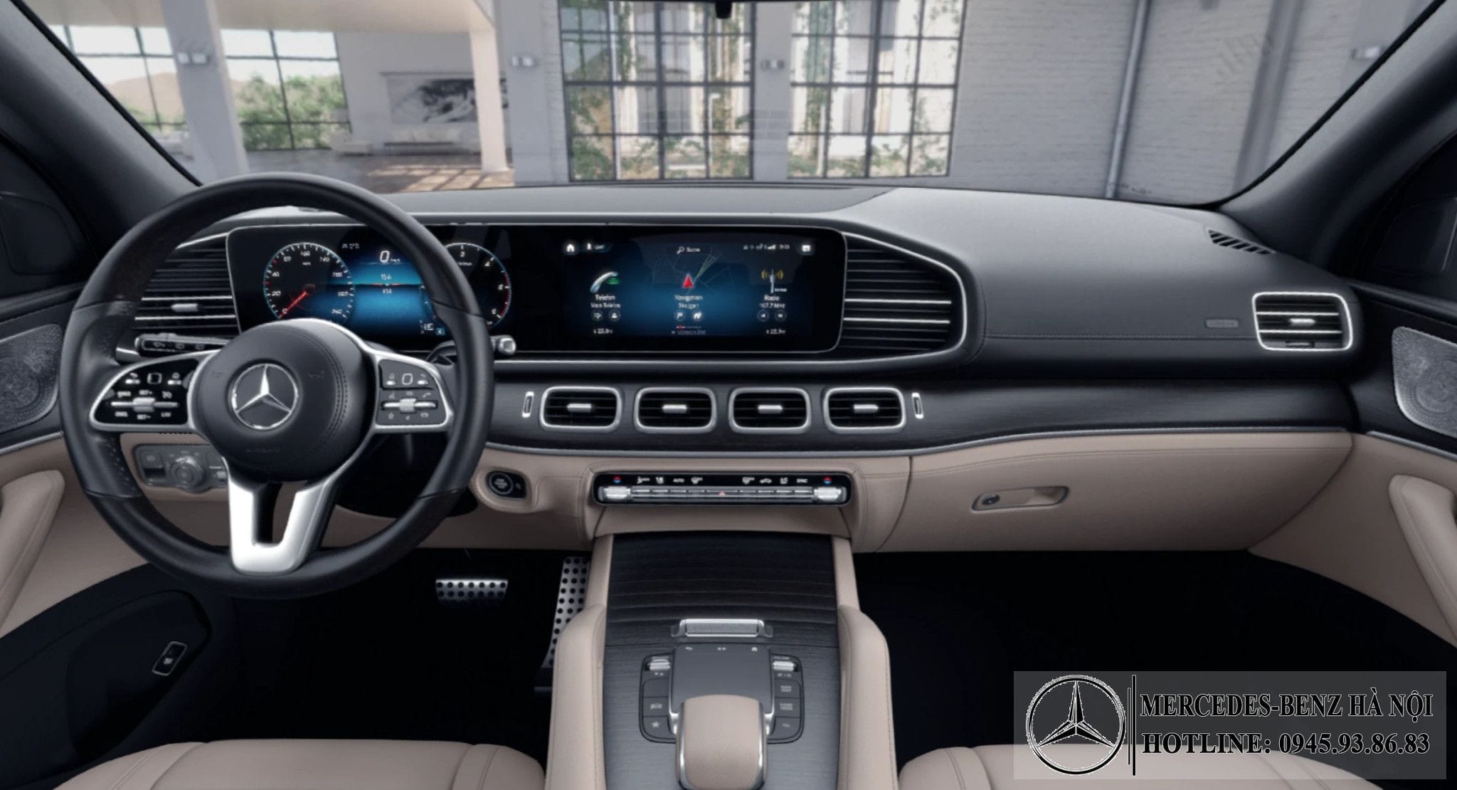 Hình ảnh nội thất da màu Vàng Macchiato của xe Mercedes GLS 450