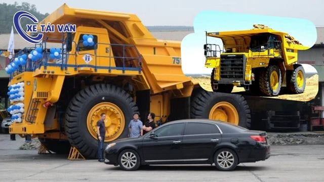 Hình ảnh siêu xe tải Komatsu HD785 và tải trọng
