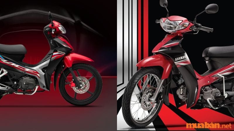 Hình ảnh so sánh hai mẫu xe số Yamaha Sirius 110 và Honda Blade 110.