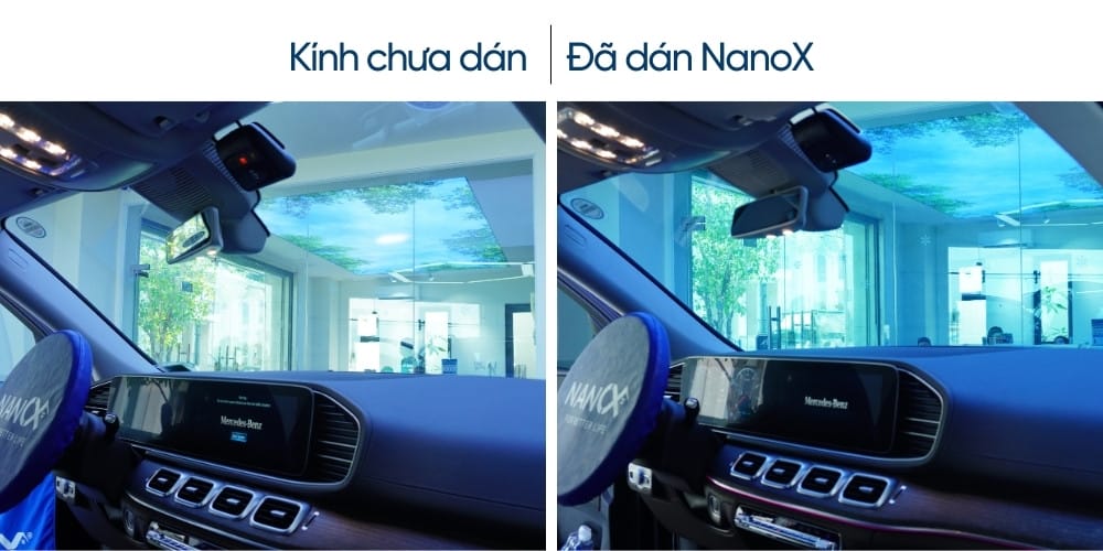 Hình ảnh thực tế quá trình dán phim cách nhiệt kính lái chuyên nghiệp