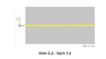 Hình ảnh vạch tim đường đơn màu vàng nét liền (Vạch 1.2) cấm lấn làn.