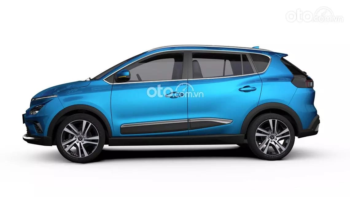 Hình ảnh VinFast VF e34 màu đỏ nổi bật trên đường, thể hiện sự an toàn và công nghệ