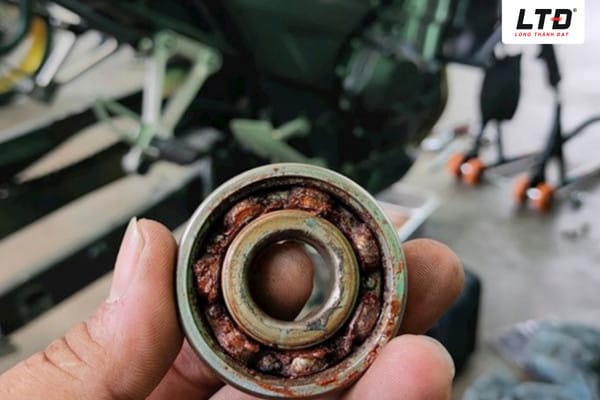 Hình ảnh vòng bi xe máy bị hư hỏng do thiếu bảo dưỡng