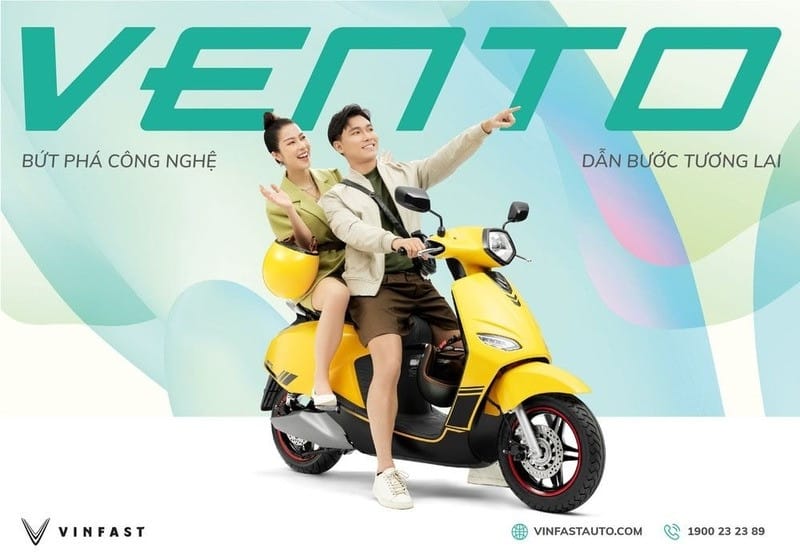 Hình ảnh xe máy điện VinFast Vento phong cách, đại diện cho công nghệ tương lai