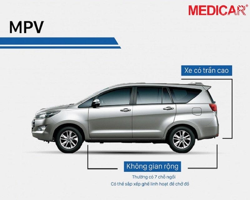 Hình ảnh xe MPV (Multi-Purpose Vehicle) với không gian nội thất rộng rãi, minh họa sự đa dụng trong phân loại xe ô tô cho gia đình.
