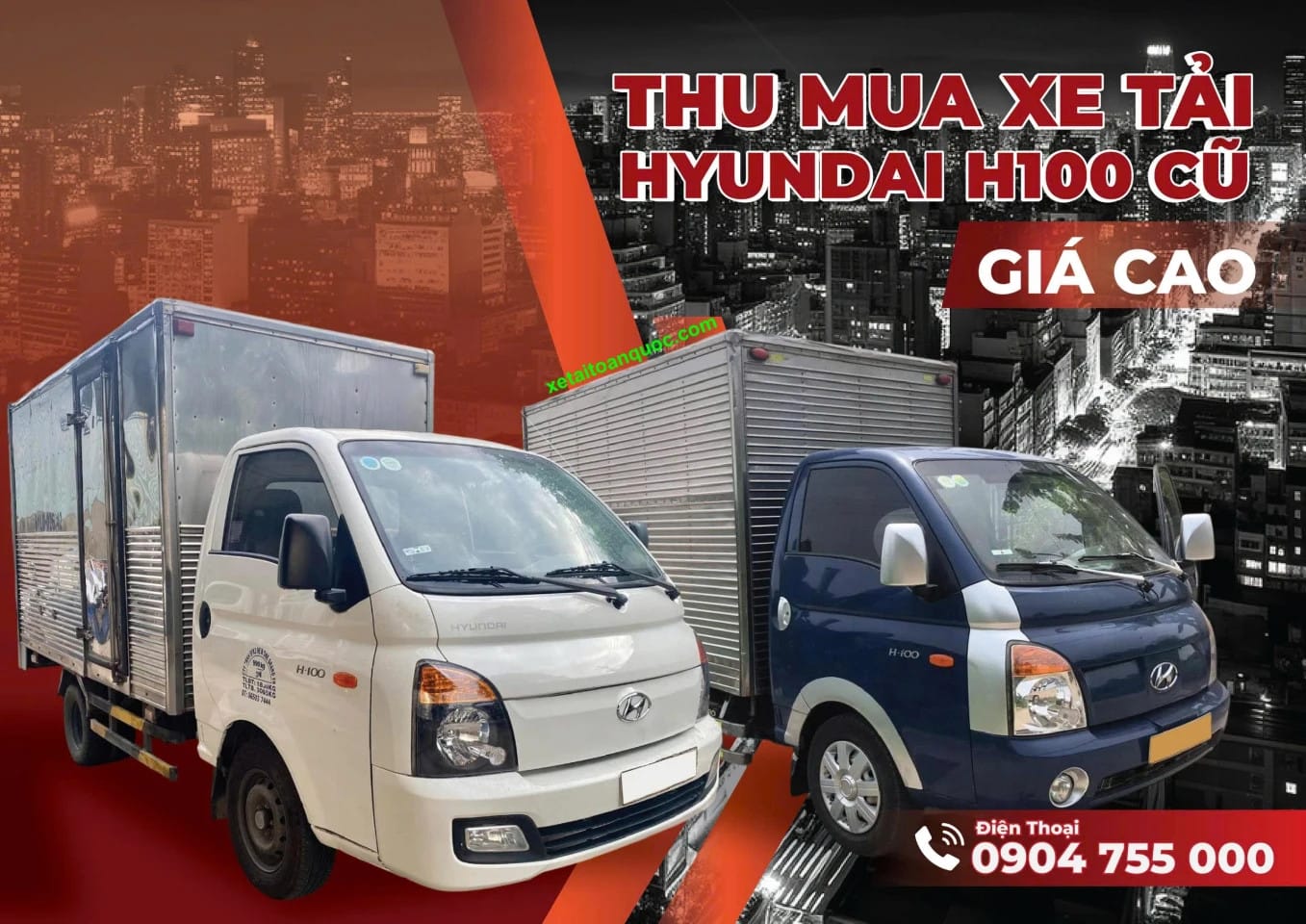 Hình ảnh xe tải Hyundai 1 tấn cũ màu trắng, một lựa chọn đáng cân nhắc cho vận tải hàng hóa nhẹ.