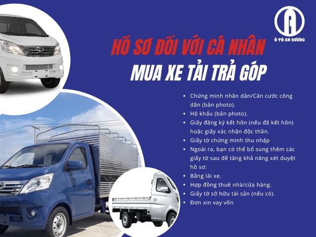 Hồ sơ cá nhân mua xe tải trả góp