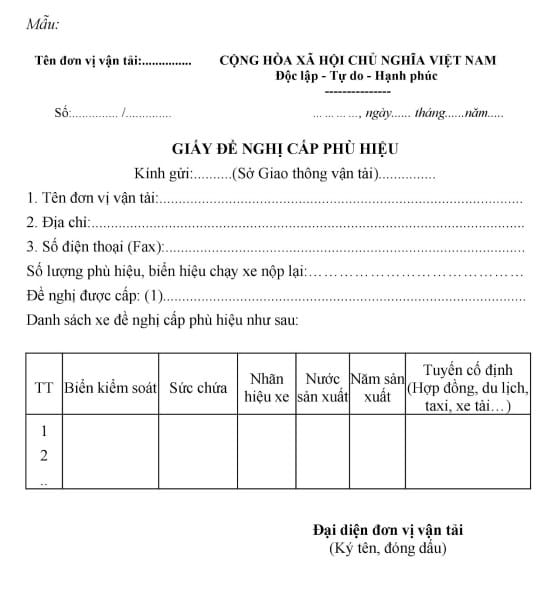 ho-so-cap-phu-hieu mẫu đơn đề nghị cấp phù hiệu