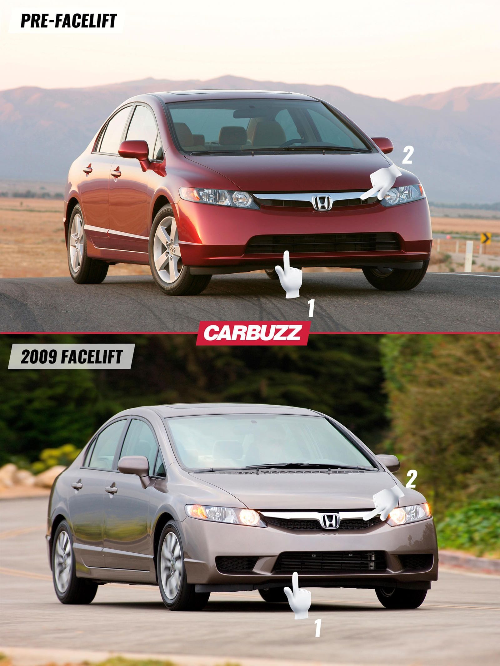 Honda Civic Gen 8 phiên bản nâng cấp với cản trước mới