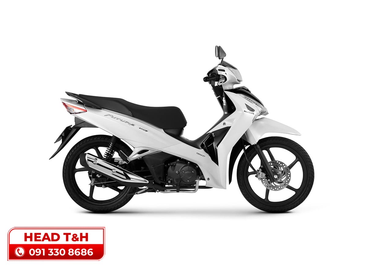 Honda Future 125 FI cao cấp phanh đĩa vành đúc màu trắng đen, toát lên vẻ thanh lịch và hiện đại.