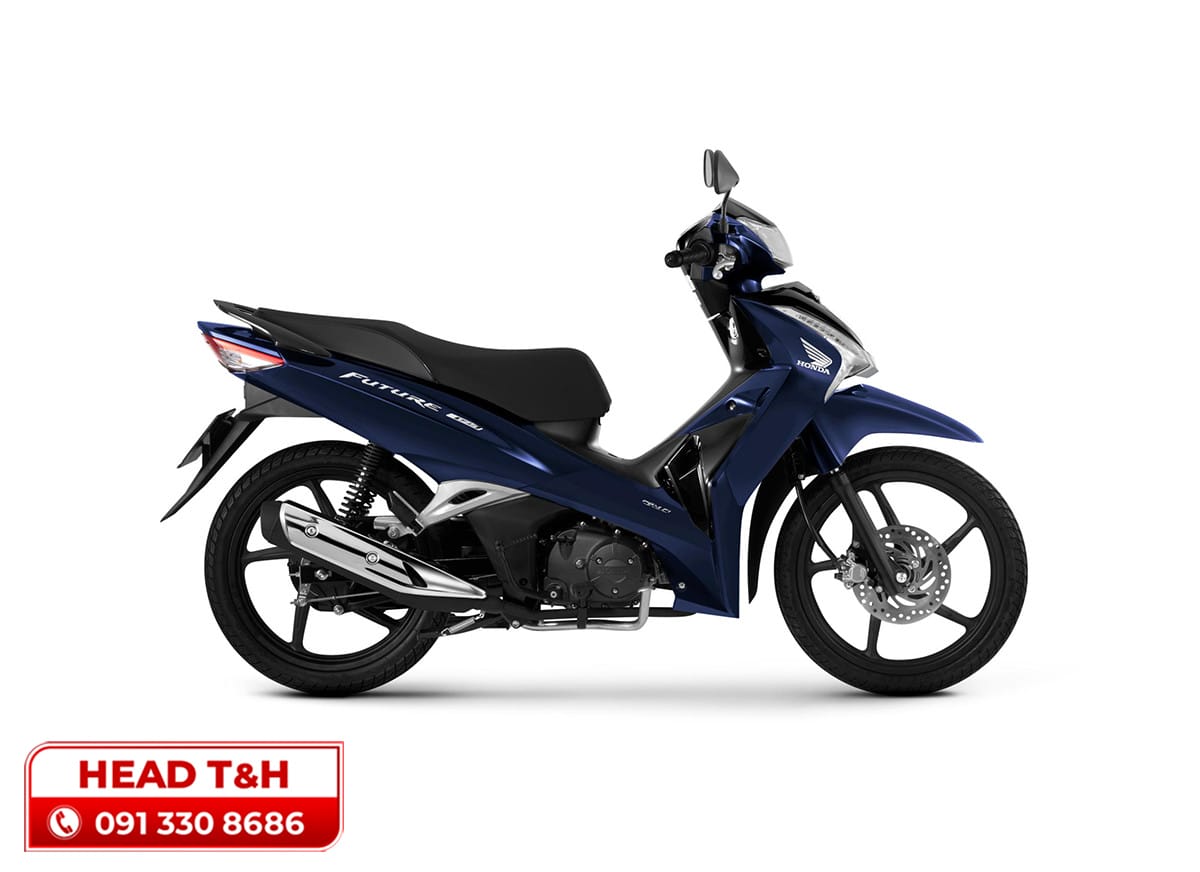 Honda Future 125 FI cao cấp phanh đĩa vành đúc màu xanh đen, mang đến vẻ năng động và trẻ trung.