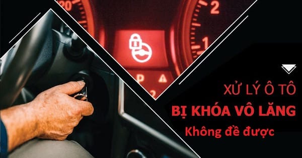 Hướng dẫn cách mở khóa vô lăng xe ô tô khi bị kẹt, minh họa thao tác xoay vô lăng và vặn chìa