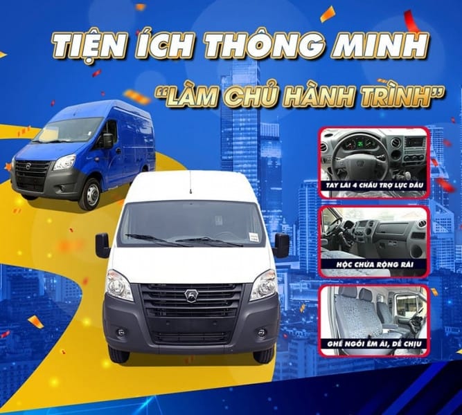 Khoang chứa hàng rộng rãi thể hiện đặc điểm nổi bật của xe tải van