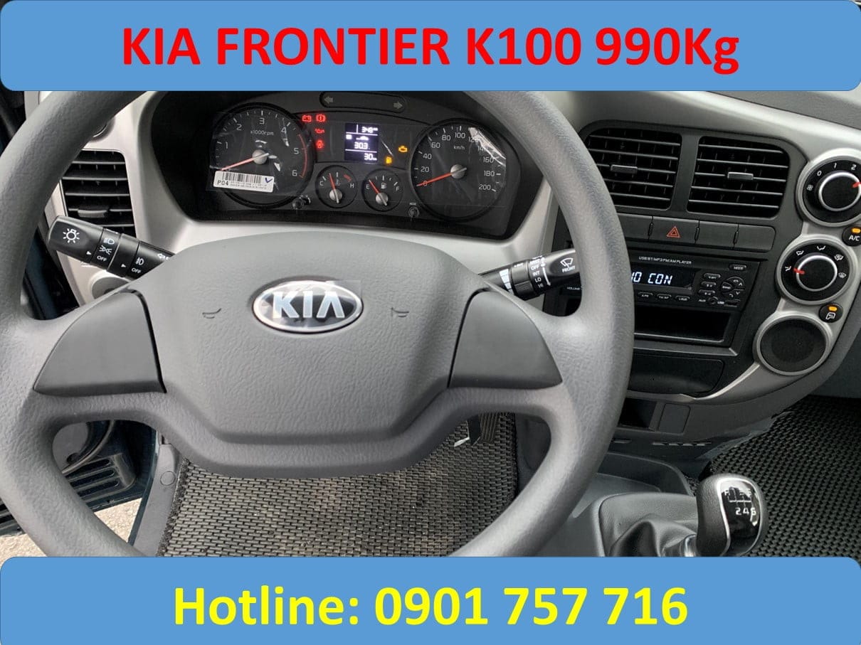 Khoang nội thất rộng rãi của xe tải Kia 1 tấn K100 thùng kín