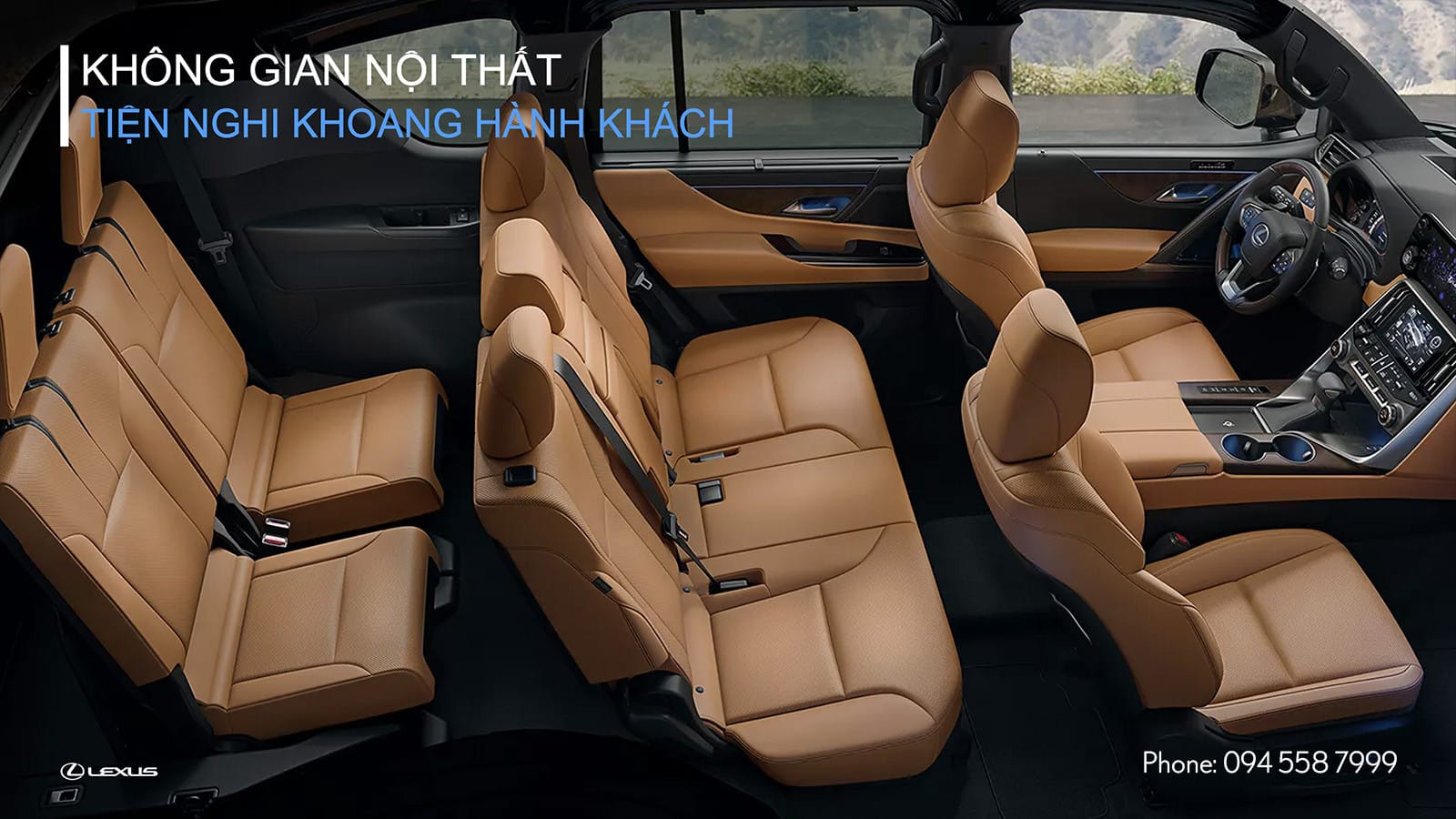 Khoang nội thất rộng rãi trên xe Lexus LX 600 Urban 7 chỗ