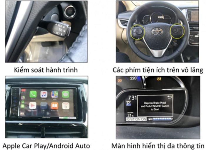 Khoang nội thất rộng rãi và tiện nghi của xe Vios bản E