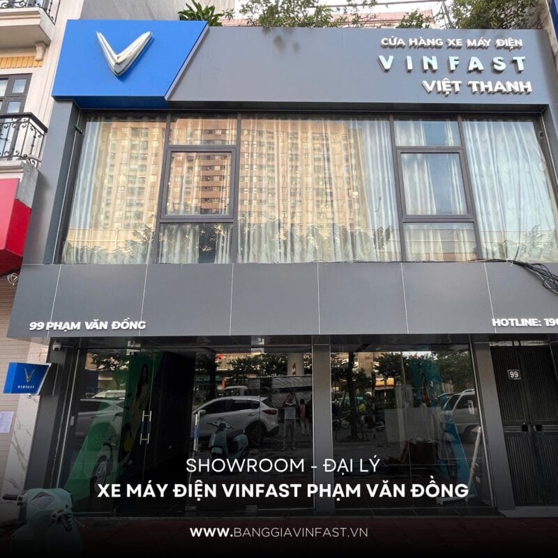 Không gian trưng bày xe điện tại đại lý Vinfast Phạm Văn Đồng