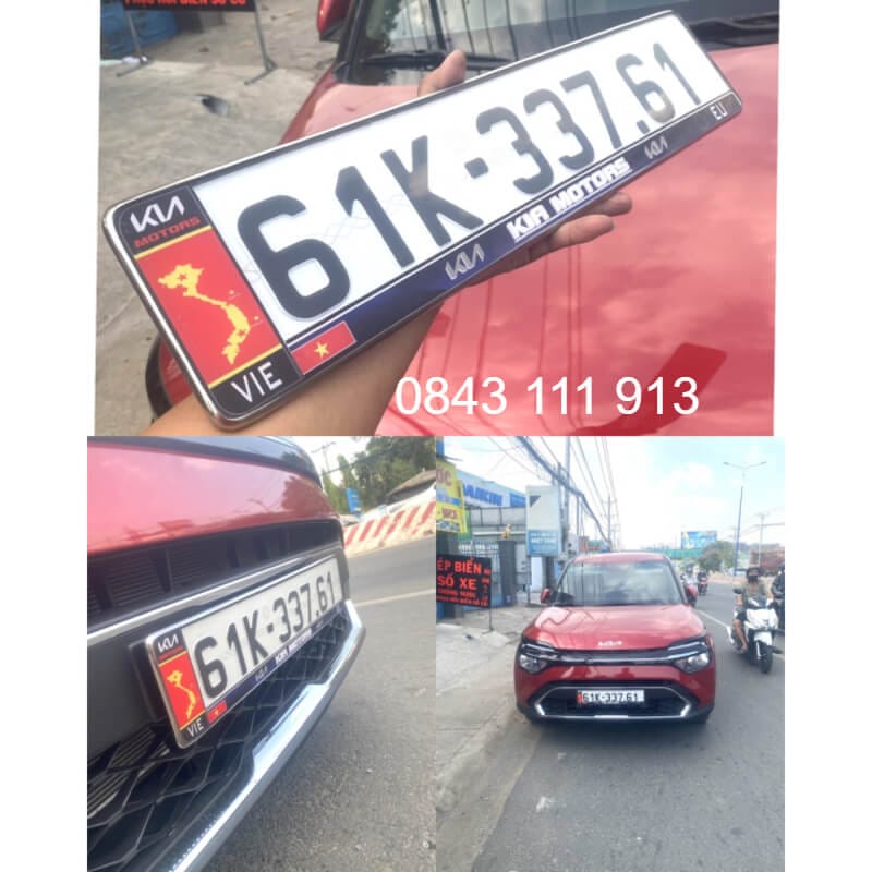 Khung biển số xe ô tô với decal trang trí viền đẹp mắt