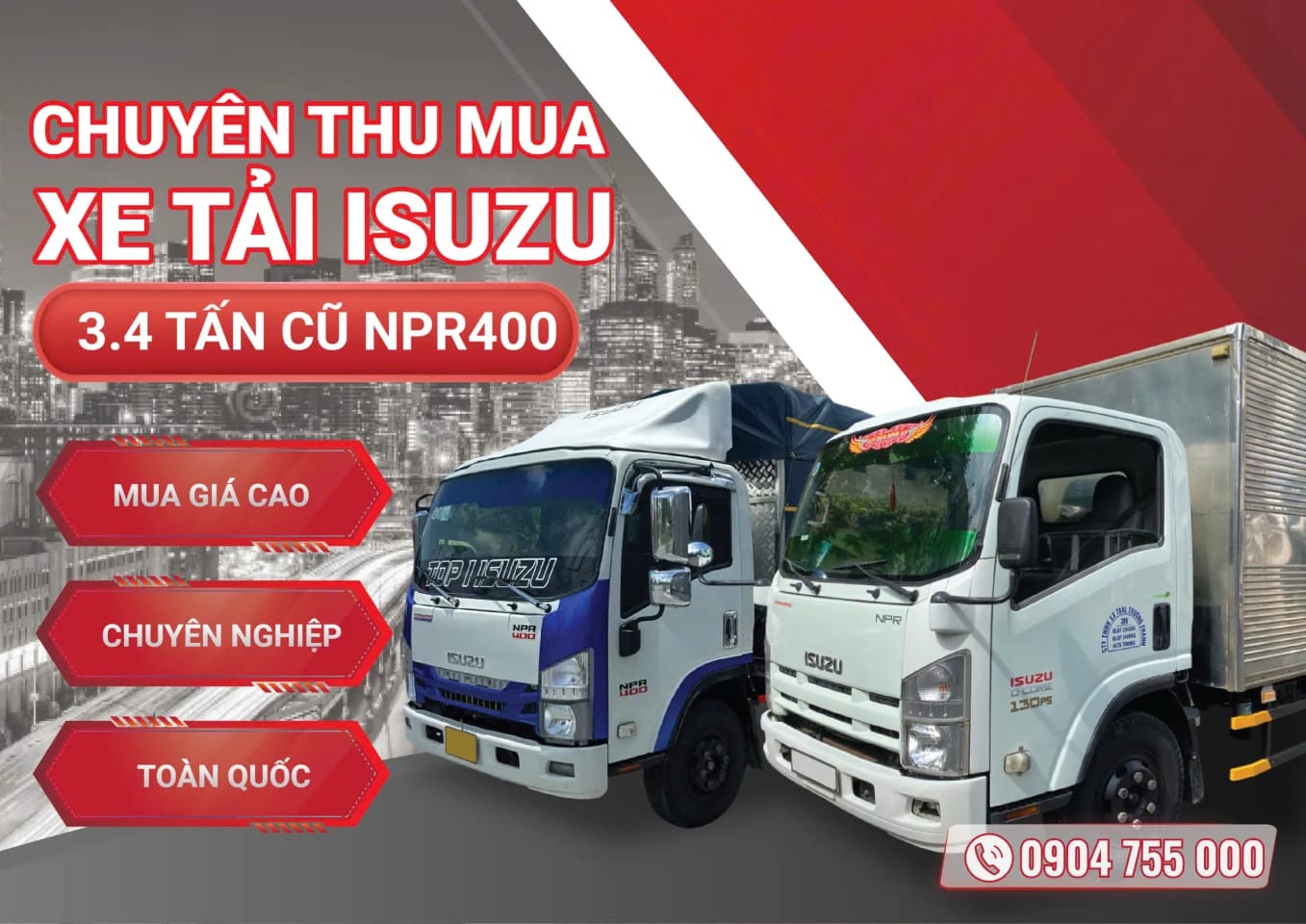Khung gầm chắc chắn của xe Isuzu cũ