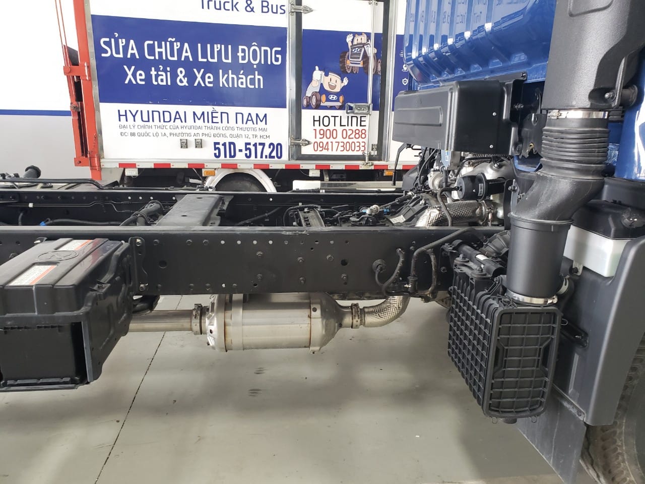 khung gầm sắt xi bền bỉ xe tải hyundai 8 tấn