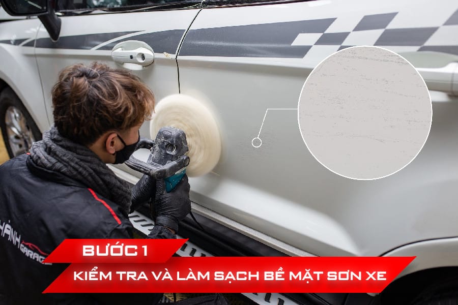 Kiểm tra và làm sạch bề mặt sơn xe ô tô
