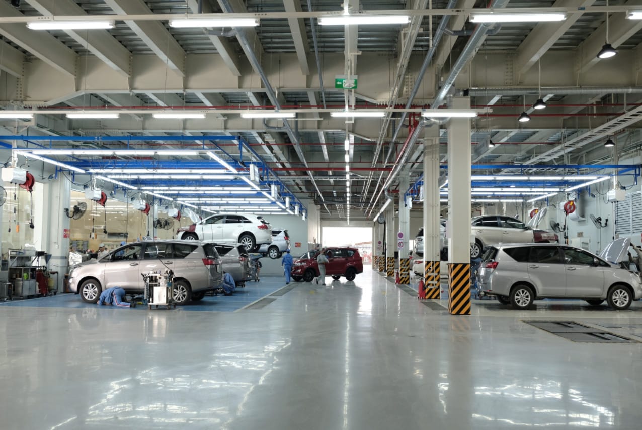 Kóc chi tiết khu vực sửa chữa tại Toyota Hiroshima Tân Cảng