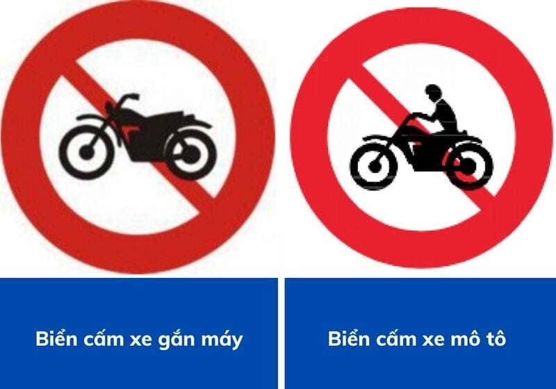 Ký hiệu biển cấm xe gắn máy, xe máy