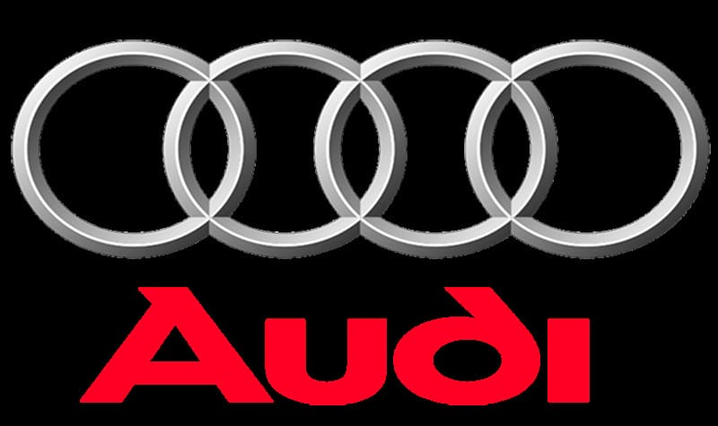Logo Audi với bốn vòng tròn lồng vào nhau, biểu tượng của sự hợp nhất và sức mạnh tập đoàn