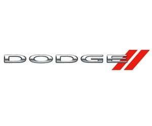 Logo Dodge với sọc đỏ mạnh mẽ