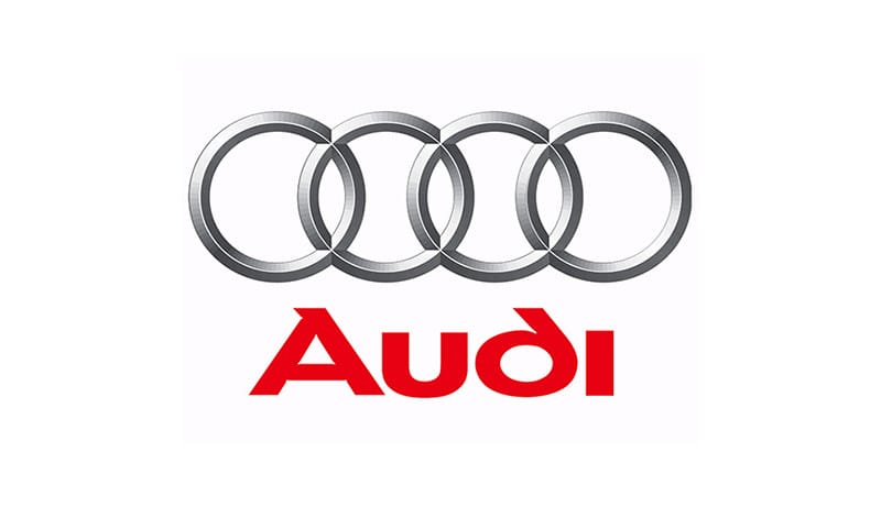 Logo hãng xe ô tô đức Audi biểu tượng bốn vòng tròn lồng vào nhau