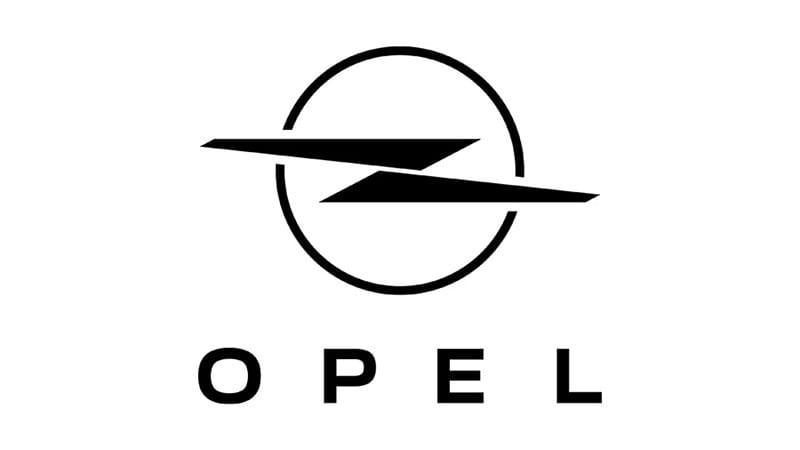 Logo hãng xe ô tô đức Opel biểu tượng tia sét xuyên qua vòng tròn