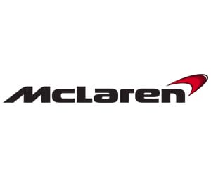 Logo McLaren với dấu xoáy đỏ hiện đại