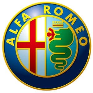 Logo xe Alfa Romeo, chữ thập và rắn xanh - xe logo con hổ