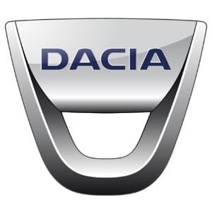 Logo xe Dacia, tên thương hiệu trên nền bạc - xe logo con hổ